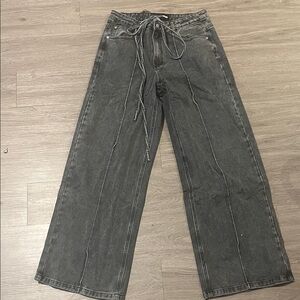 Fashion Nova Gray Wide Leg Jeans